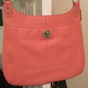 Coral/Pink Coach side bag